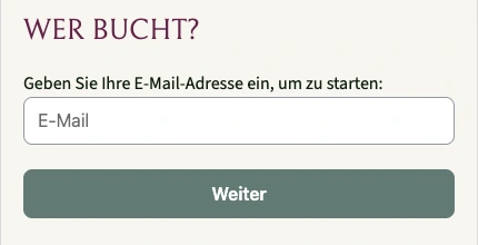 Buchungsformular mit Gast- und Login-Option